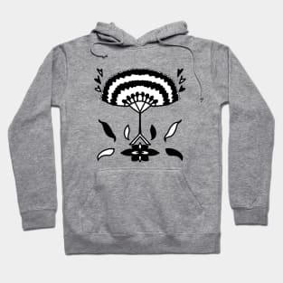 Black and White Abstract Flower Blooming Hoodie